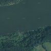 Mlyňany (Lindles) | vodní nádrž Žlutice v místech částečně zatopené vsi Mlyňany (Lindles) na letecké fotografii z roku 2011